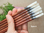 Custom Personalized Engraved Rosewood Chopsticks Set with Mother of Pearl Inlay