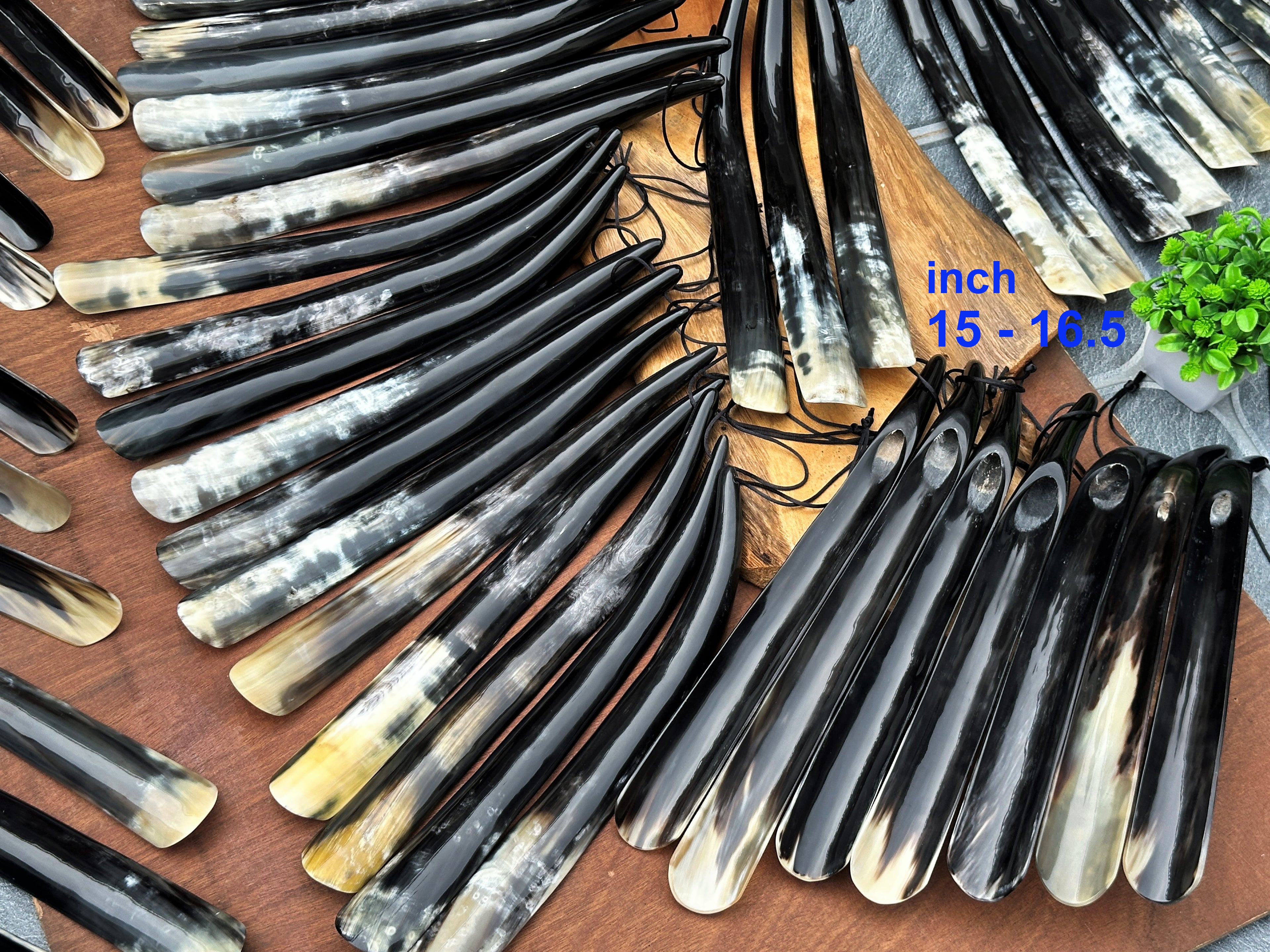 Personalized Natural Horn Long Handle Shoe Horn – 6 Length Options
