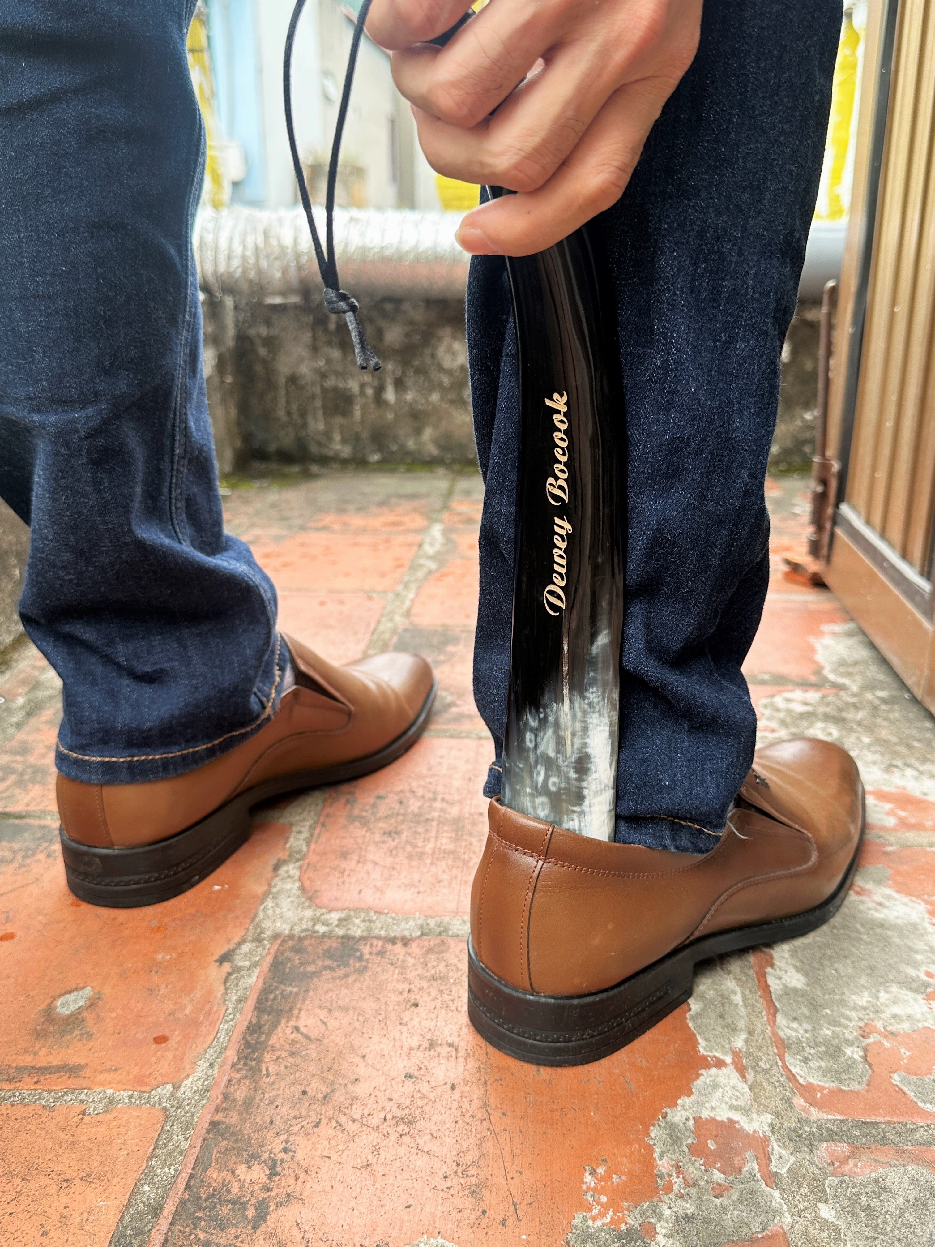Personalized Natural Horn Shoe Horn – Length: 12.6 - 14 inch