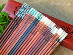 Custom Personalized Engraved Rosewood Chopsticks Set with Mother of Pearl Inlay