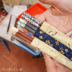 Custom Personalized Engraved Rosewood Chopsticks Set with Mother of Pearl Inlay