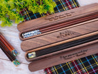 Custom Personalized Engraved Rosewood Chopsticks Set with Mother of Pearl Inlay