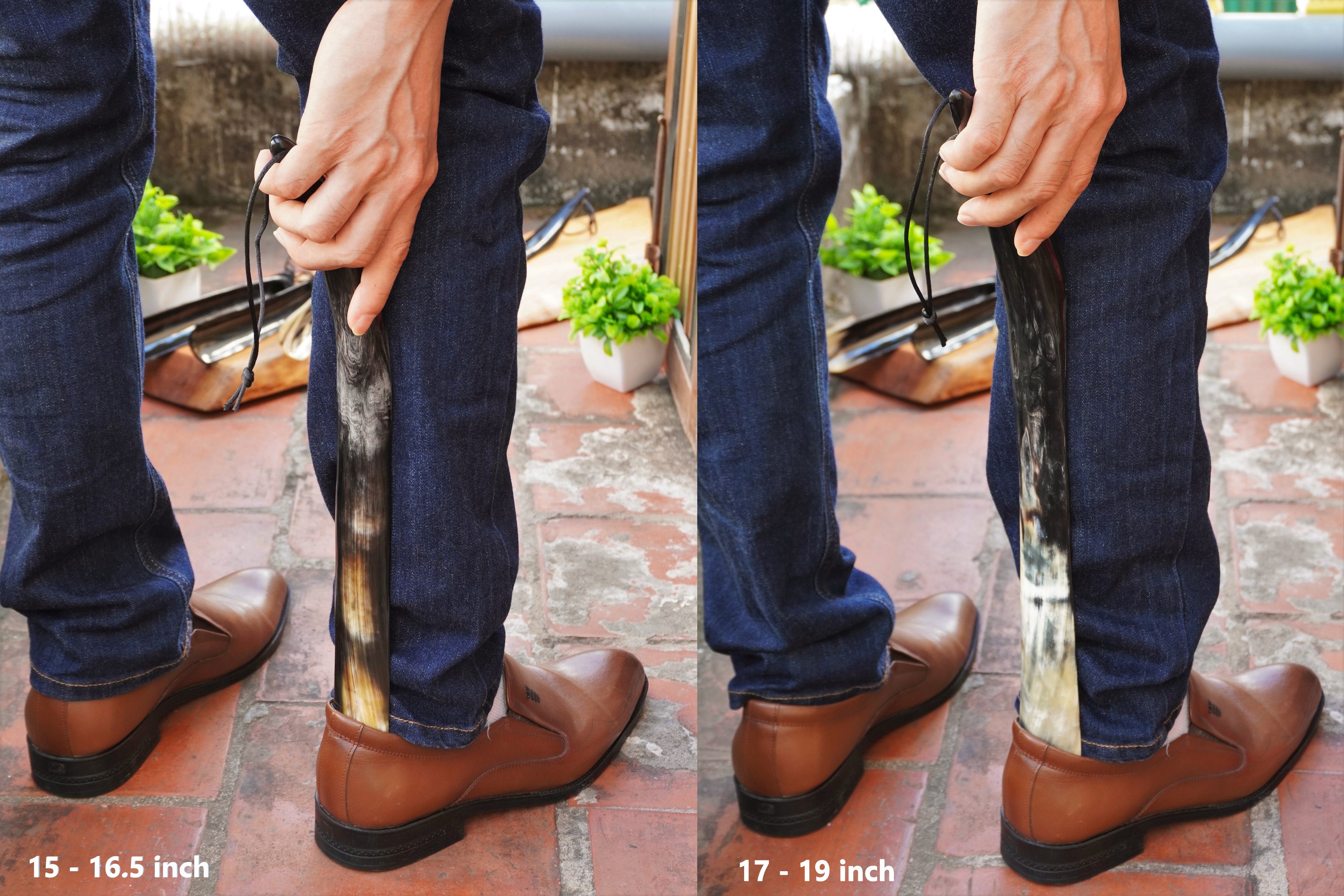 Personalized Natural Horn Shoe Horn – Length: 17 - 19 inch