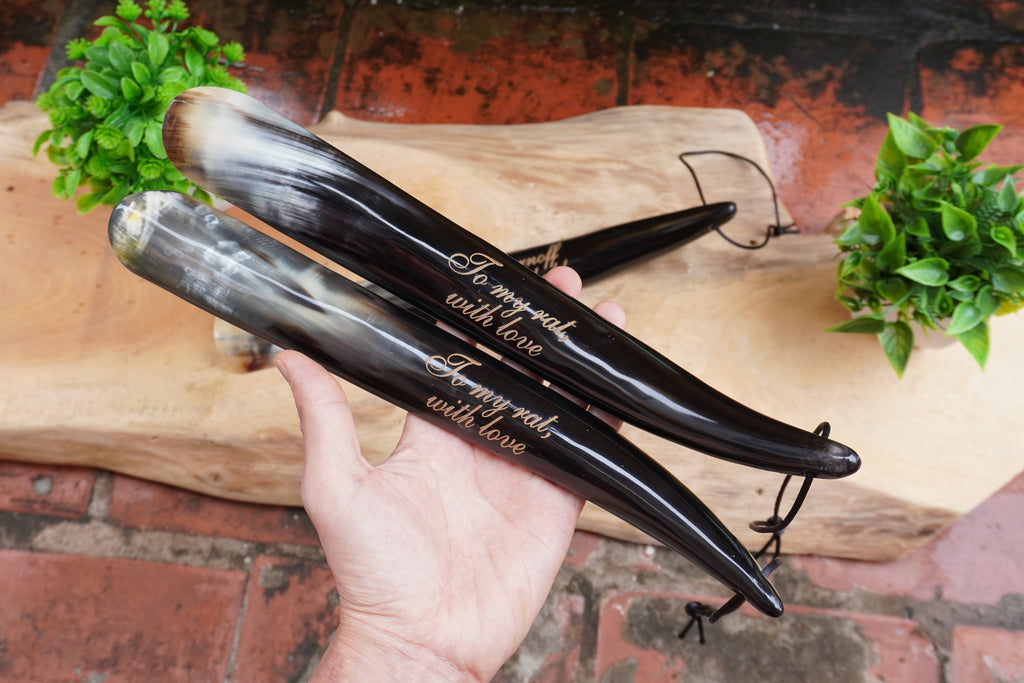 Personalized Natural Horn Shoe Horn – Length: 8.6 - 12 inch