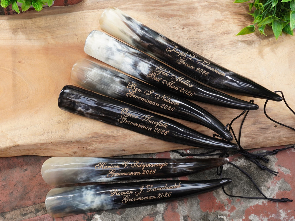 Personalized Natural Horn Shoe Horn – Length: 8.6 - 12 inch