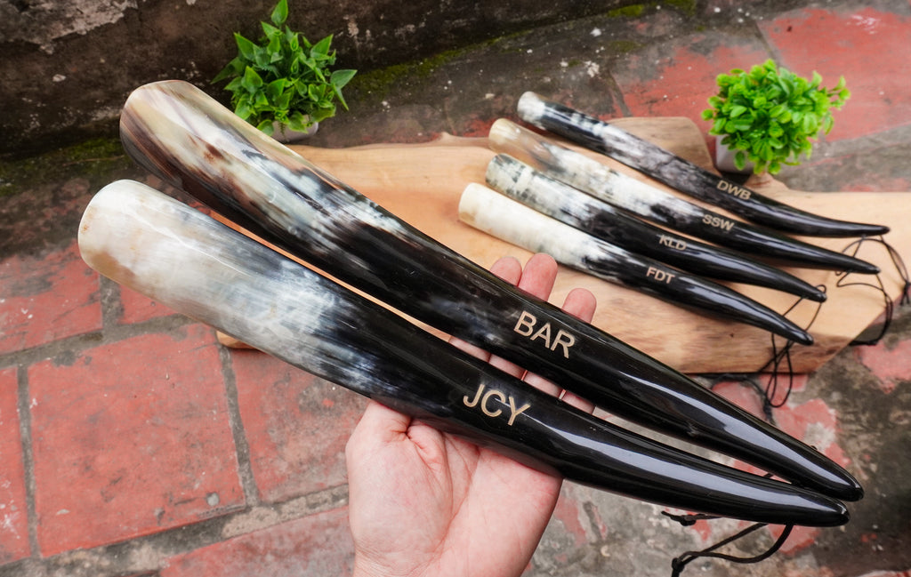 Personalized Natural Horn Shoe Horn – Length: 12.6 - 14 inch