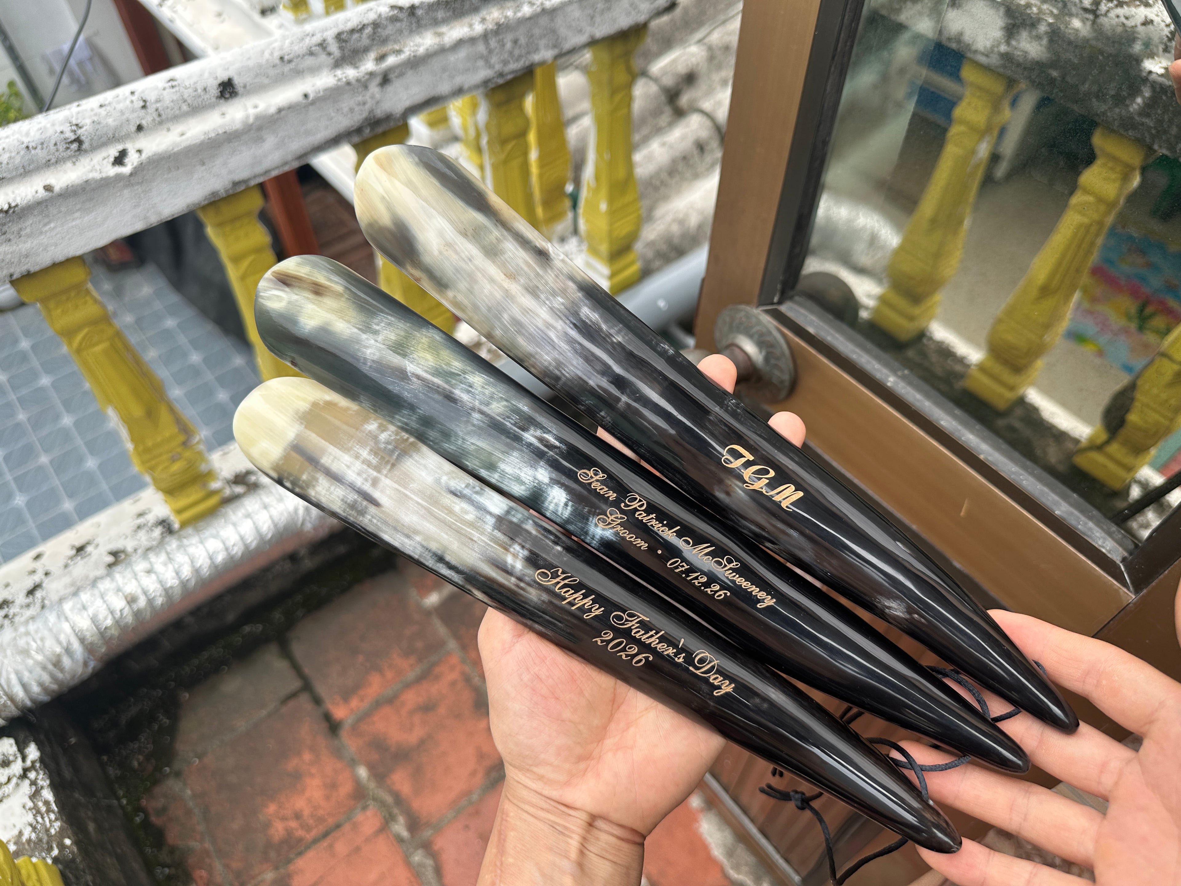 Personalized Natural Horn Shoe Horn – Length: 8.6 - 12 inch