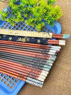 Custom Personalized Engraved Rosewood Chopsticks Set with Mother of Pearl Inlay
