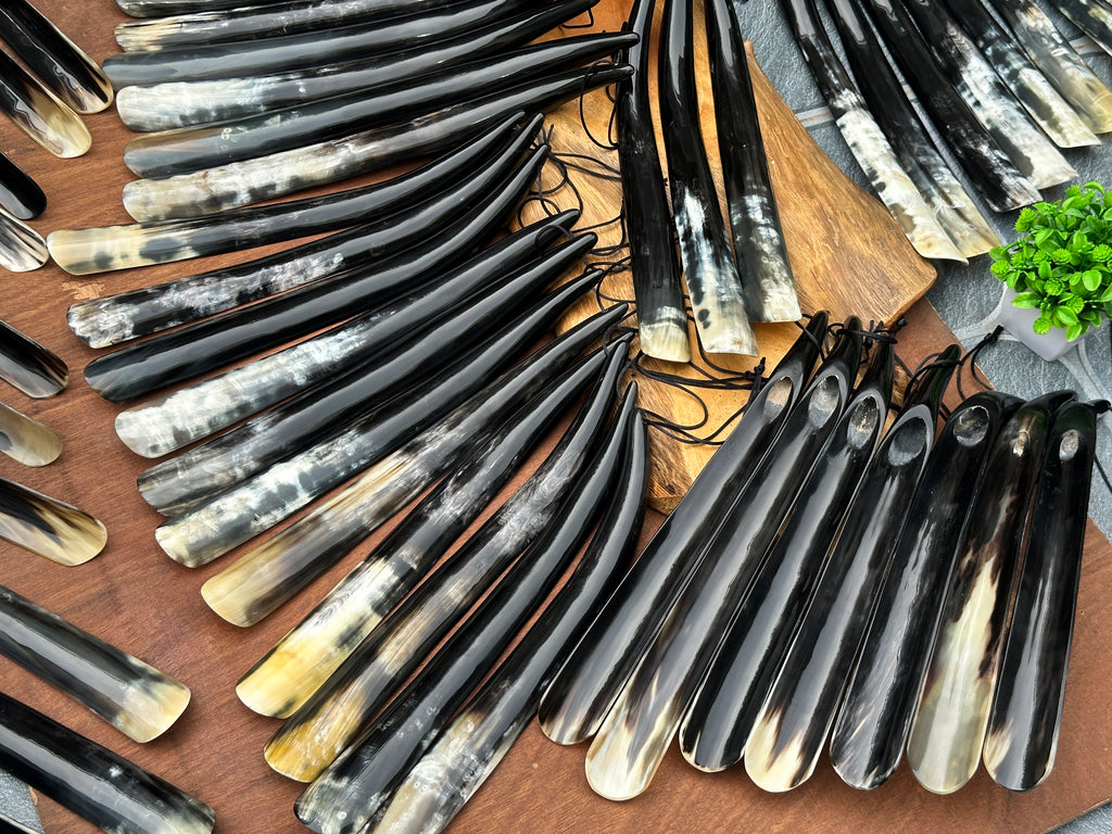 Personalized Natural Horn Shoe Horn – Length: 15 - 16.5 inch