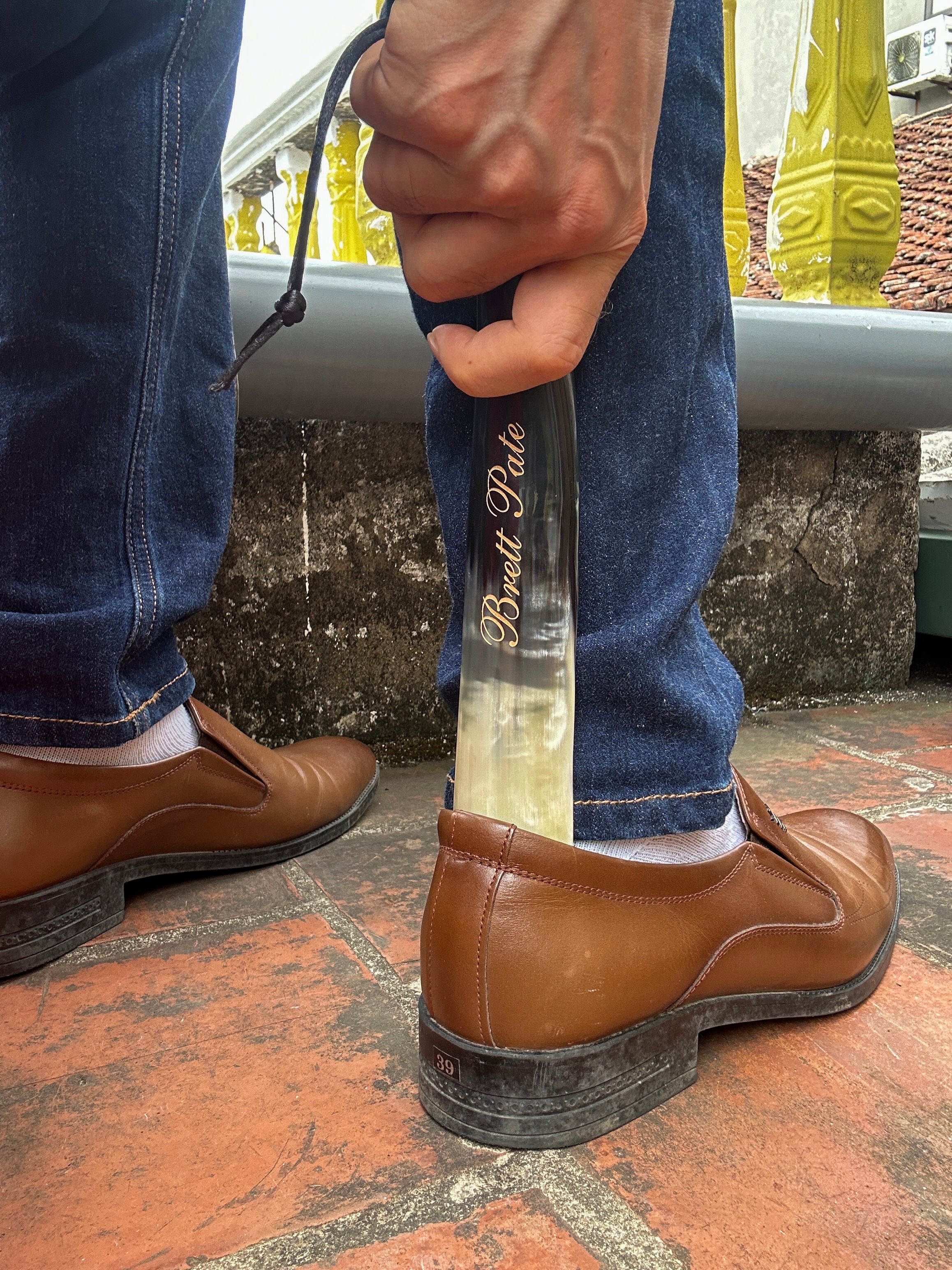 Personalized Natural Horn Shoe Horn – Length: 8.6 - 12 inch